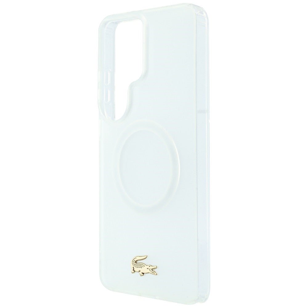 Lacoste Samsung Galaxy S26 Ultra - Σκληρή Θήκη με Πλαίσιο Σιλικόνης - Shockproof Transparent Frosted Gold Logo MagSafe - White