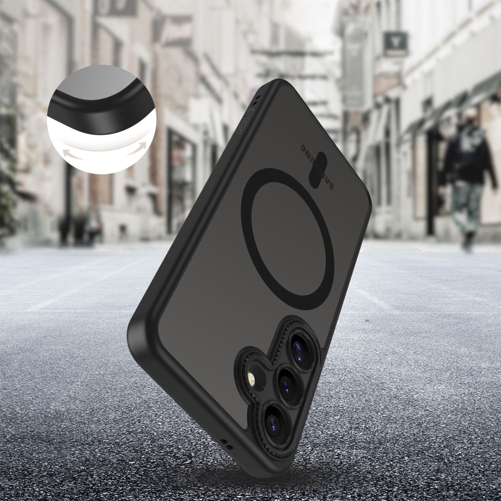 Tech - Protect Samsung Galaxy S25 MagCam - MagSafe Σκληρή Θήκη με Πλαίσιο Σιλικόνης και Προστασία Κάμερας - Matte Black