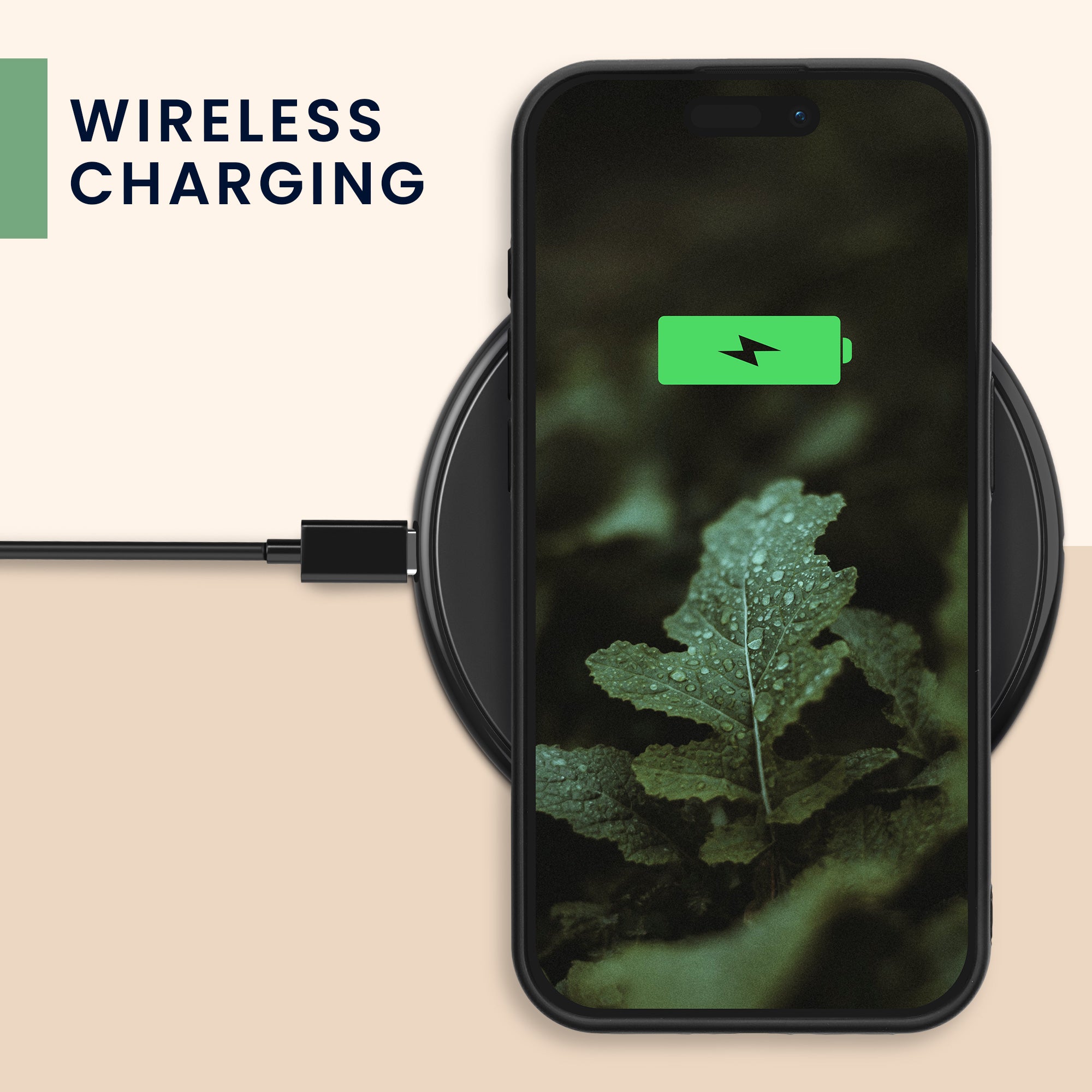 KW iPhone 15 Pro Θήκη από Φυσικό Ξύλο - Design Wild Flowers Pearl - Dark Brown