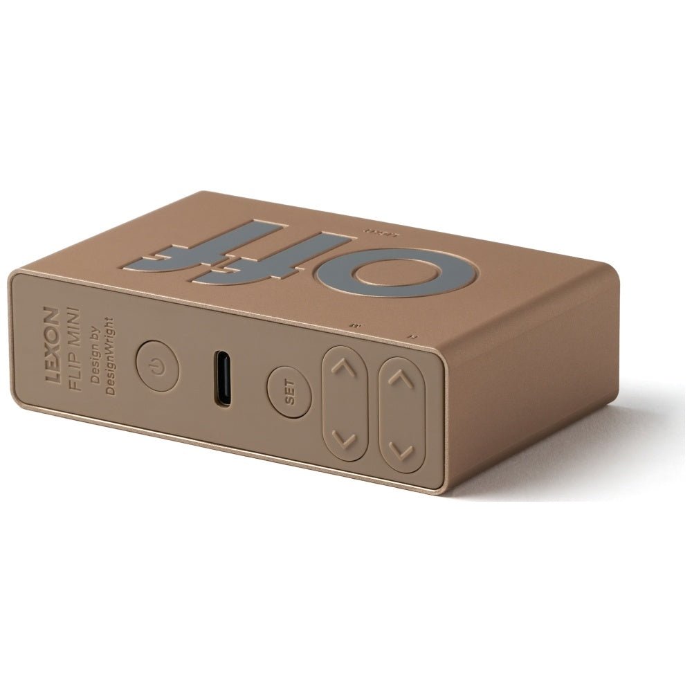 Lexon Ψηφιακό Ξυπνητήρι Διπλής Όψης - Flip Mini - Soft Gold