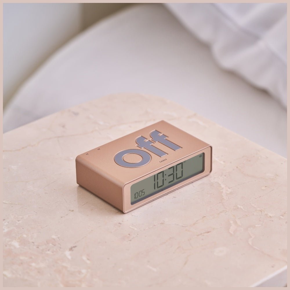 Lexon Ψηφιακό Ξυπνητήρι Διπλής Όψης - Flip Mini - Soft Gold
