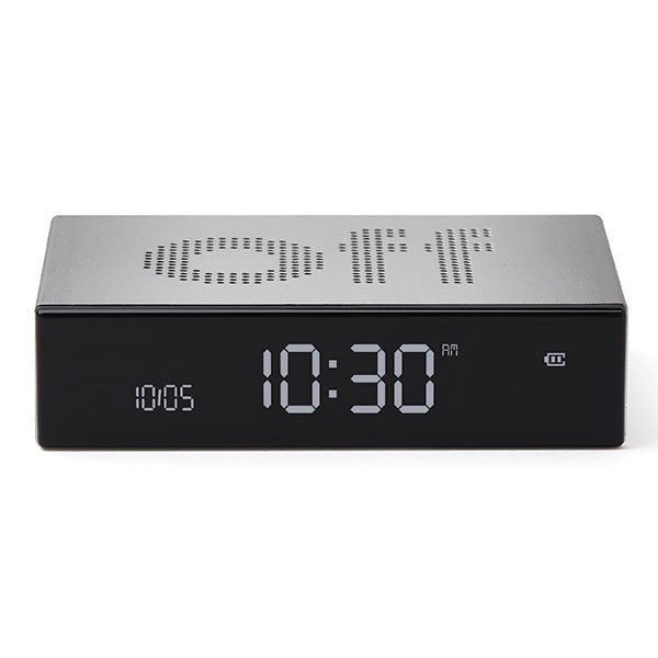 Lexon Ψηφιακό Ξυπνητήρι Διπλής Όψης - Flip Premium - Polished Aluminum