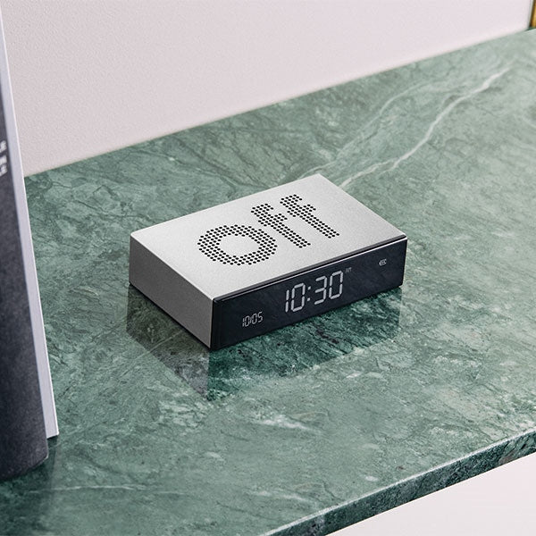 Lexon Ψηφιακό Ξυπνητήρι Διπλής Όψης - Flip Premium - Polished Aluminum
