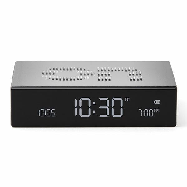 Lexon Ψηφιακό Ξυπνητήρι Διπλής Όψης - Flip Premium - Polished Aluminum