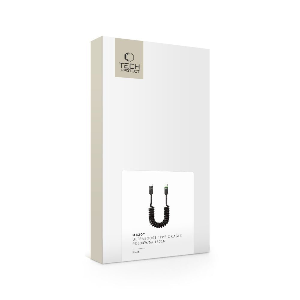 Tech - Protect UB20T UltraBoost PD100W 5A - Καλώδιο Δεδομένων και Φόρτισης Type - C to Type - C - 1.8m - Black