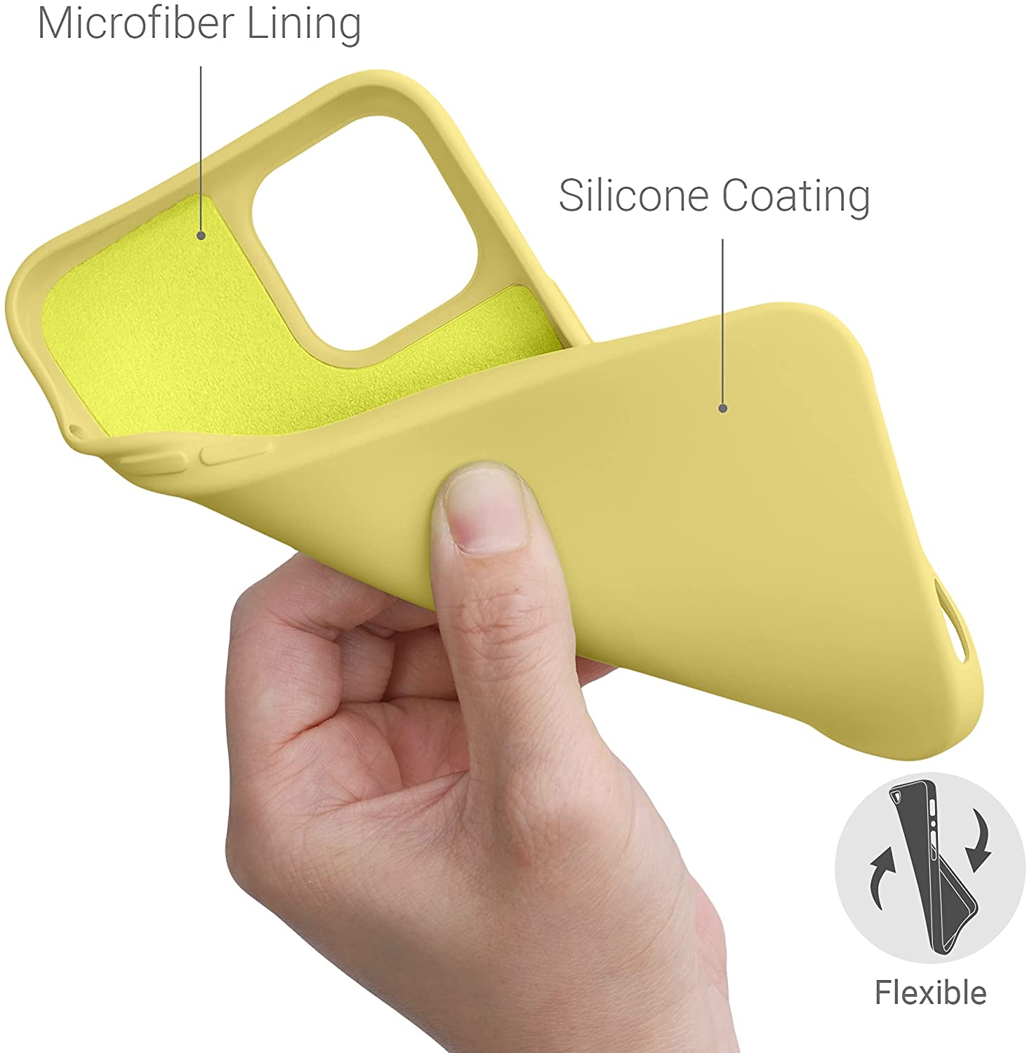 KW iPhone 12 Pro Max Θήκη Σιλικόνης Rubberized TPU - Mellow Yellow - 52714.216