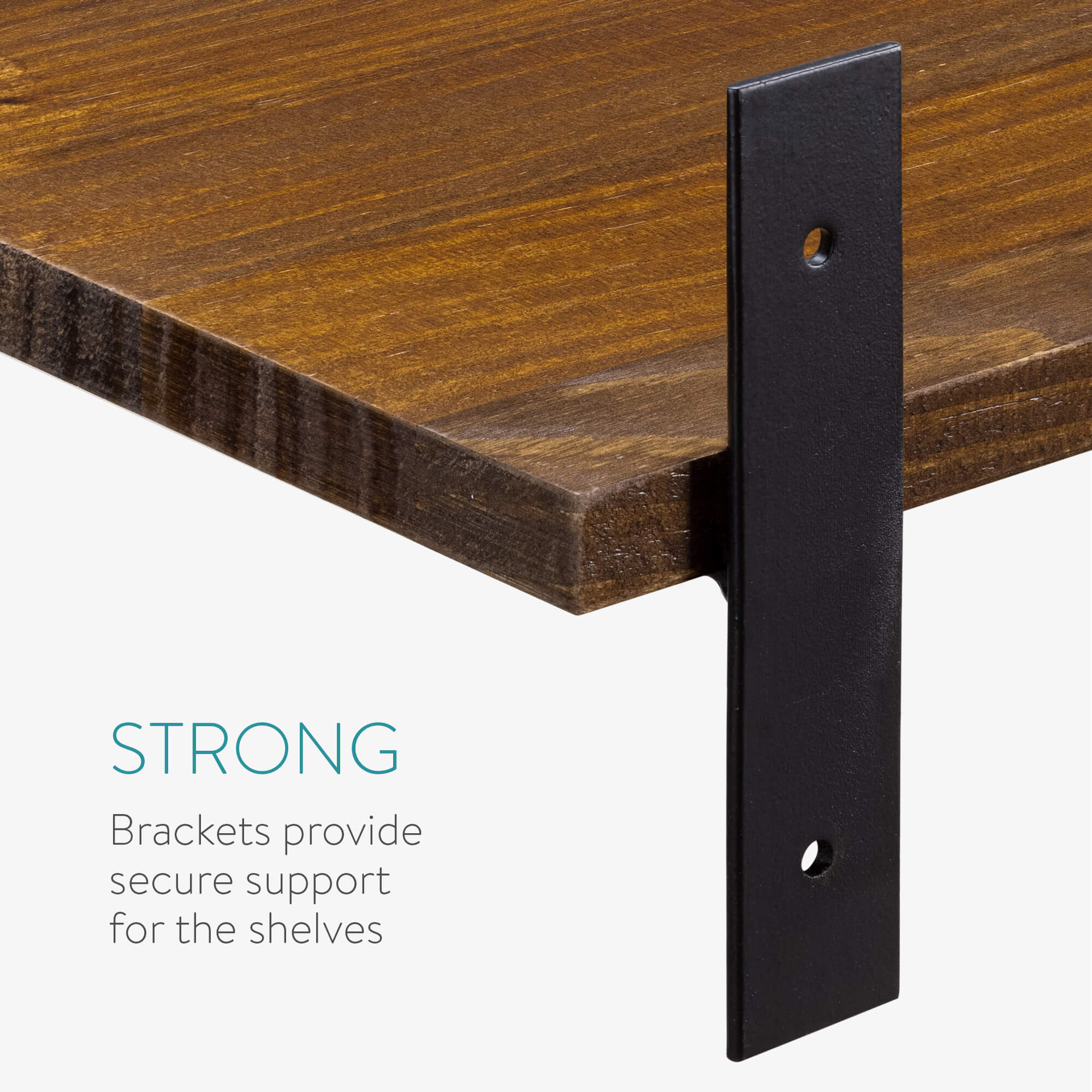 Navaris Σετ με 2 Ράφια με Βάση - 43 x 26 x 1,8 cm / 33 x 26 x 1,8 cm - Brown - 55342.1.18