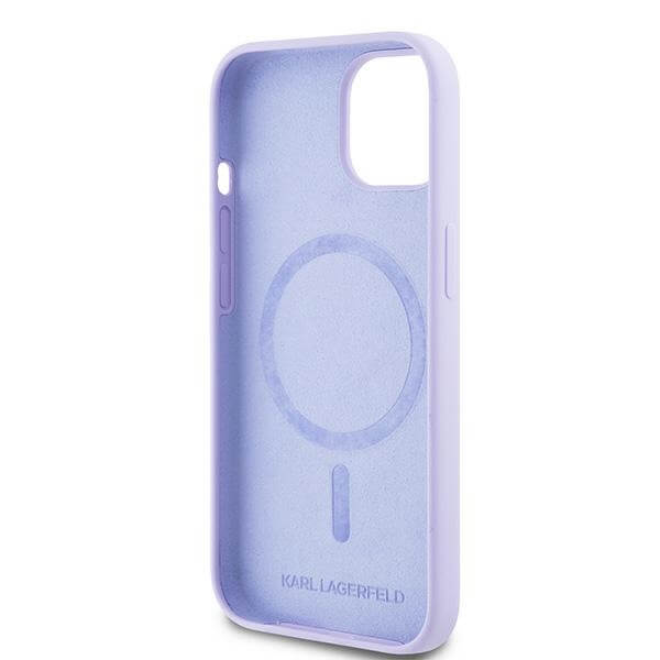 Karl Lagerfeld iPhone 15 - Silicone Karl and Choupette Heads - Θήκη Σιλικόνης με MagSafe - Purple - KLHMP15SSCMKCRHU