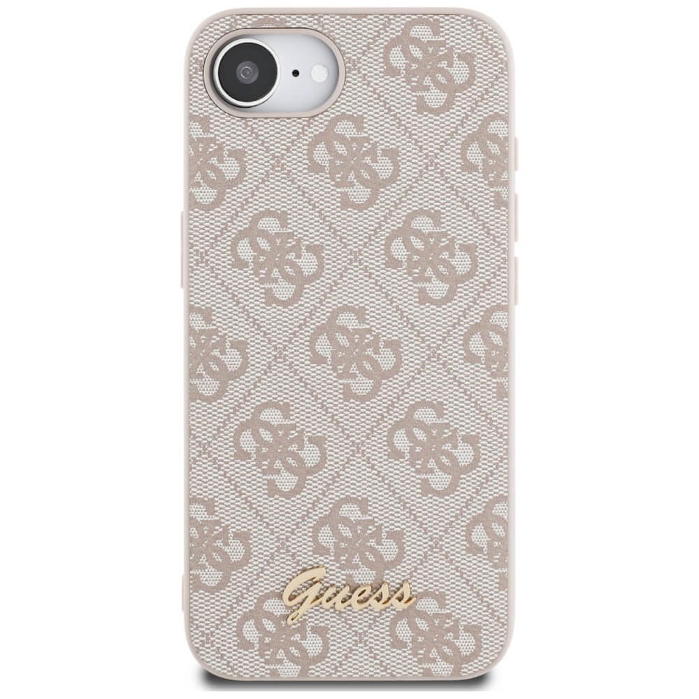 Guess iPhone 16e - 4G Script Logo - Θήκη με Επένδυση Συνθετικού Δέρματος - Pink - GUHMPSE4HG4SHP
