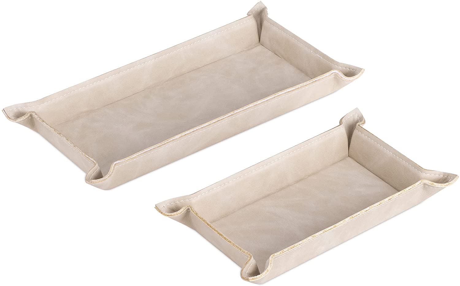 Navaris Σετ με 2 Δίσκους Αποθήκευσης από Δερματίνη - Beige - 53480.02.11