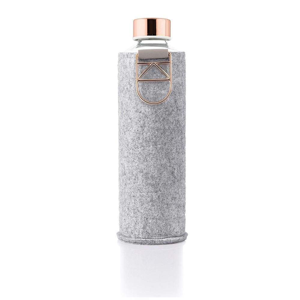 Equa Mismatch Rose Gold Γυάλινο Μπουκάλι Νερού με Θήκη από Τσόχα - 750ml - Rose Gold / Διάφανο