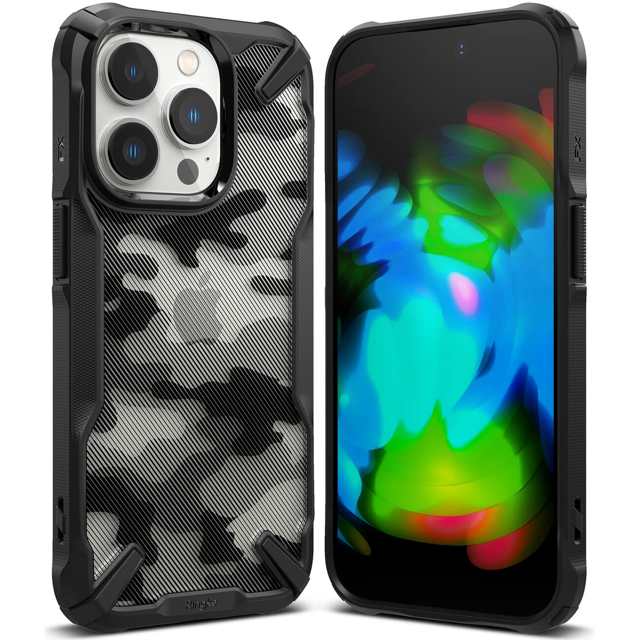Ringke iPhone 14 Pro Fusion X Σκληρή Θήκη με Πλαίσιο Σιλικόνης - Black - Camo