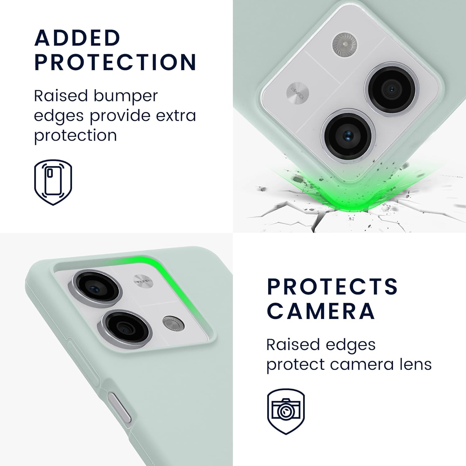 KW Xiaomi Redmi Note 13 5G Θήκη Σιλικόνης Rubberized TPU - Cool Mint