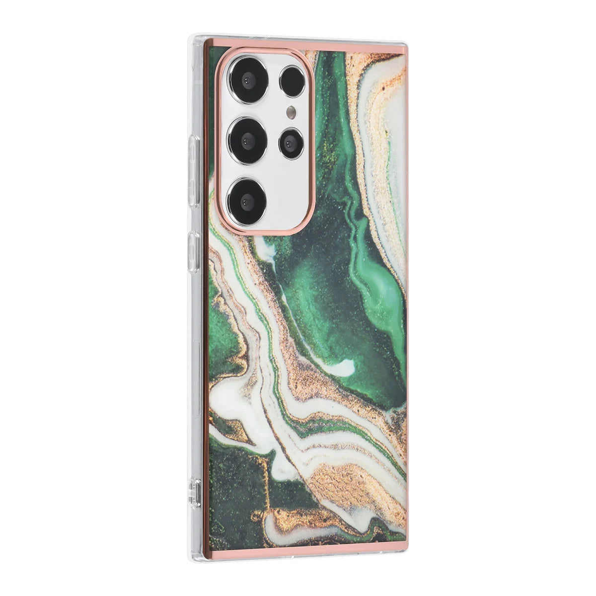 Tuniq Samsung Galaxy S24 Ultra - Σκληρή Θήκη με Πλαίσιο Σιλικόνης - Σχέδιο Μάρμαρο - Πράσινη