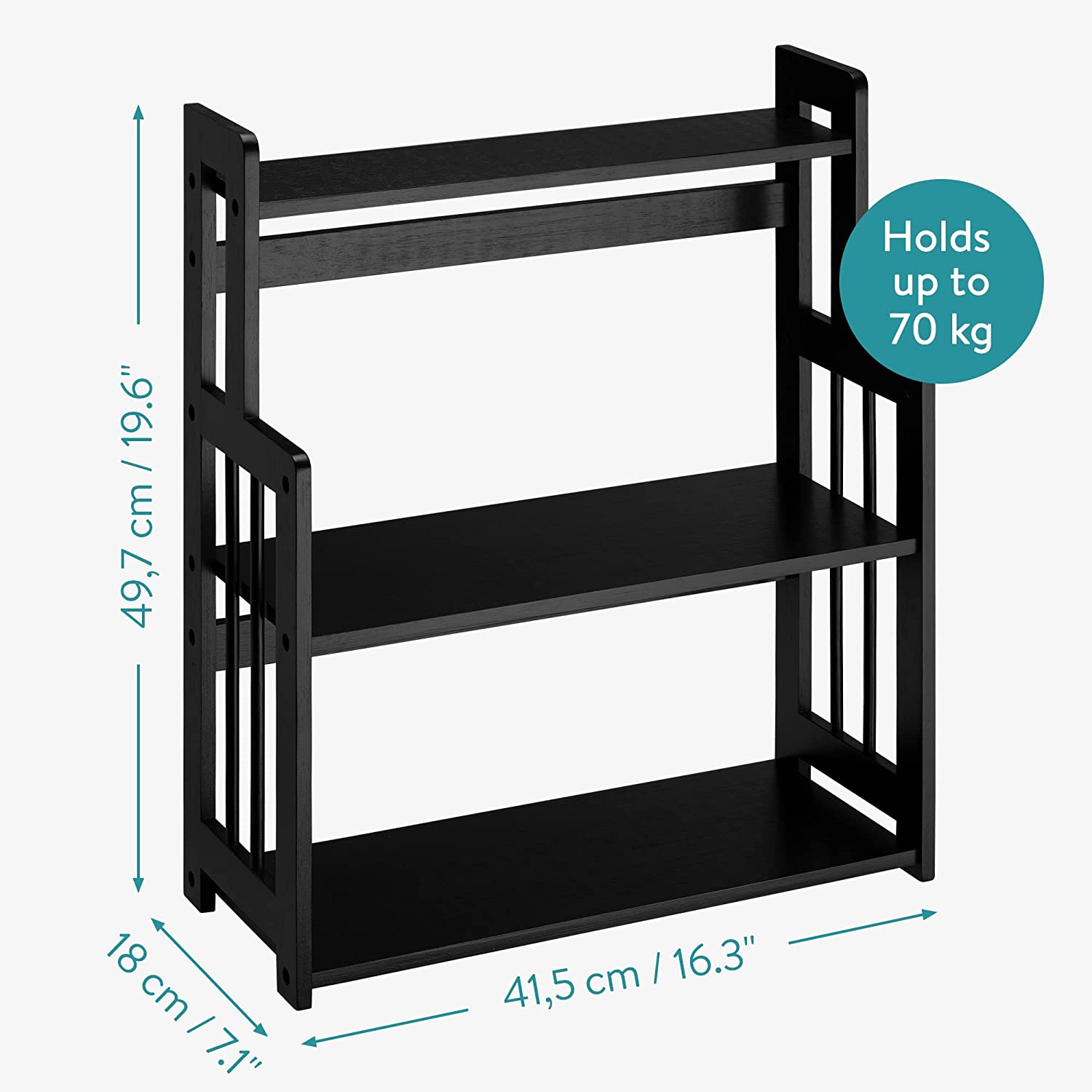 Navaris Bamboo Spice Rack Ξύλινο Ράφι Καρυκευμάτων από Μπαμπού - Black - 50823.02