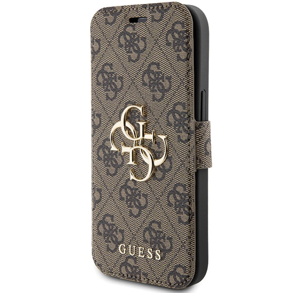 Guess iPhone 15 4G Big Metal Logo Θήκη Πορτοφόλι με Επένδυση Συνθετικού Δέρματος - Brown - GUBKP15S4GMGBR