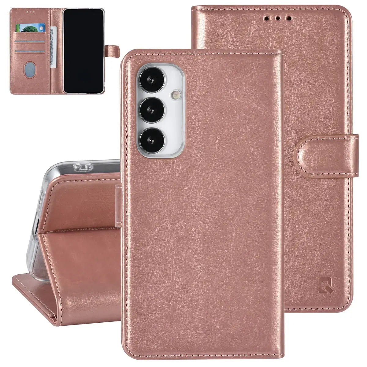 Tuniq Samsung Galaxy S23 FE - Θήκη Πορτοφόλι από Δερματίνη - Rose Gold