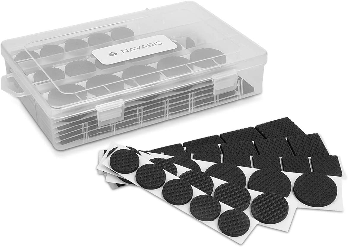 Navaris Σετ με 215 Προστατευτικά Αυτοκόλλητα EVA Δαπέδου για τα Πόδια Επίπλων - Black - 45903.01