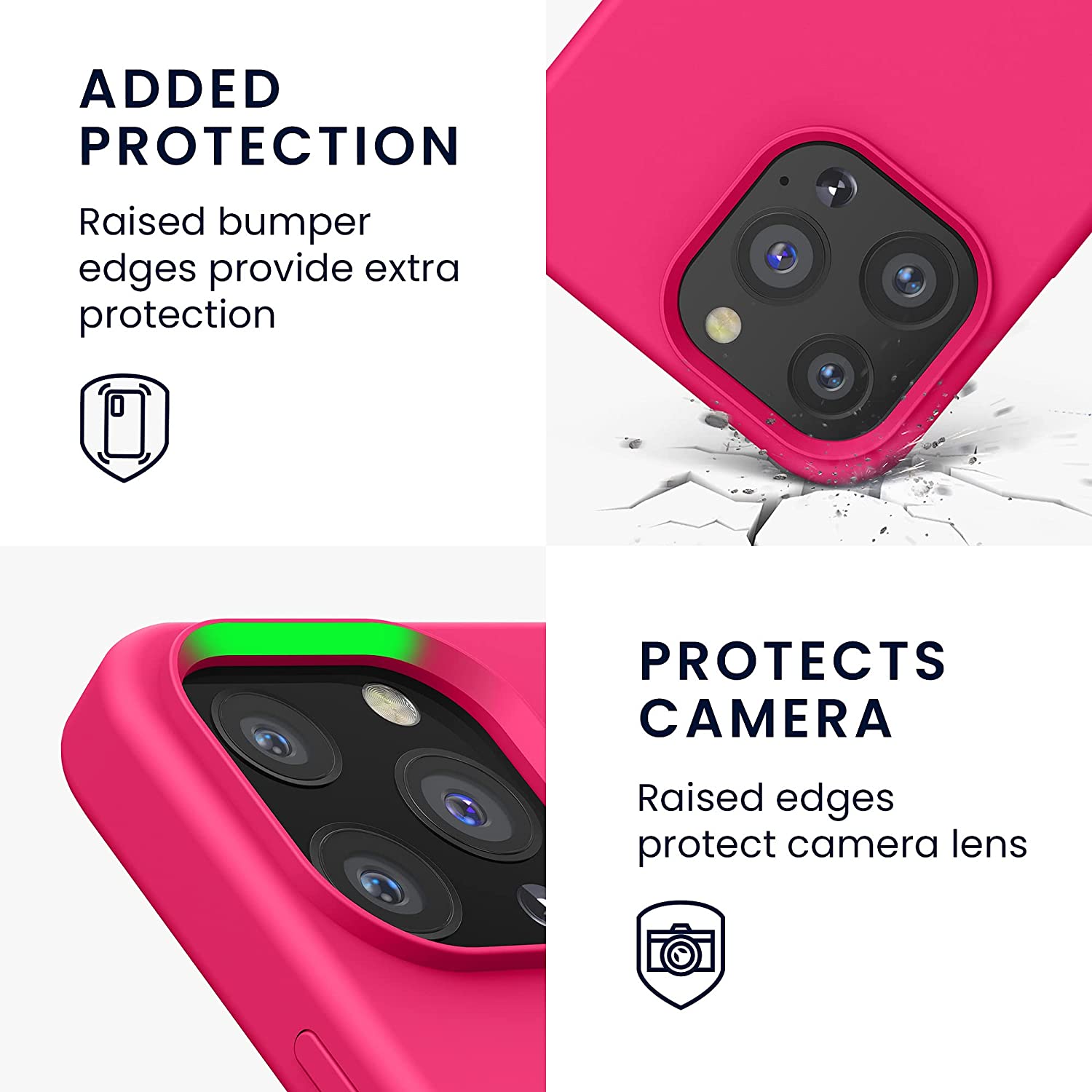 KW iPhone 13 Pro Θήκη Σιλικόνης Rubberized TPU - Neon Pink - 55880.77