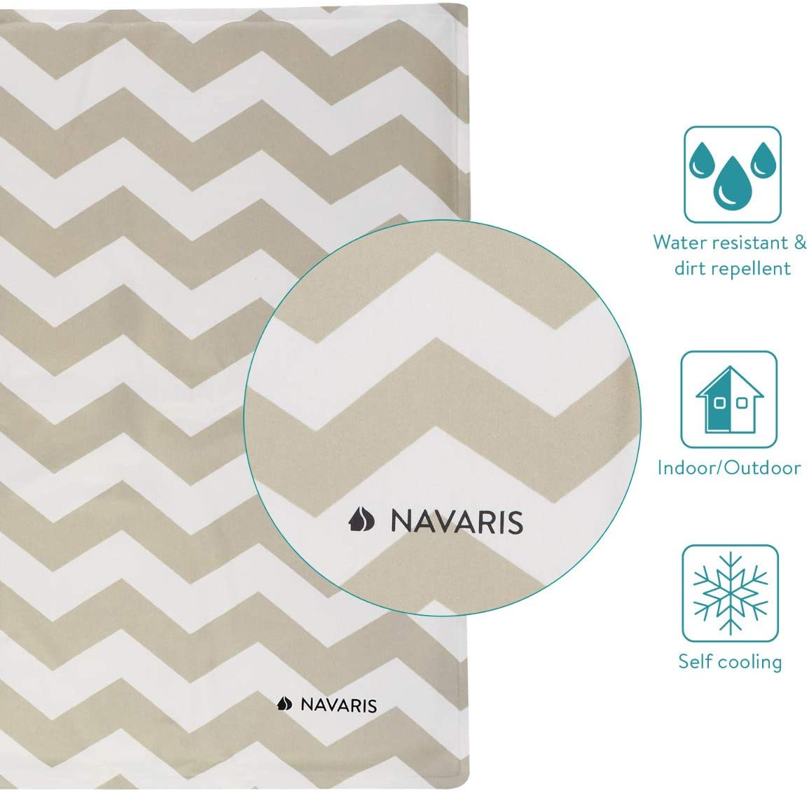 Navaris Pet Cooling Mat - Στρώμα Ψύξης για Κατοικίδια - Design Zig Zag - 51184.1