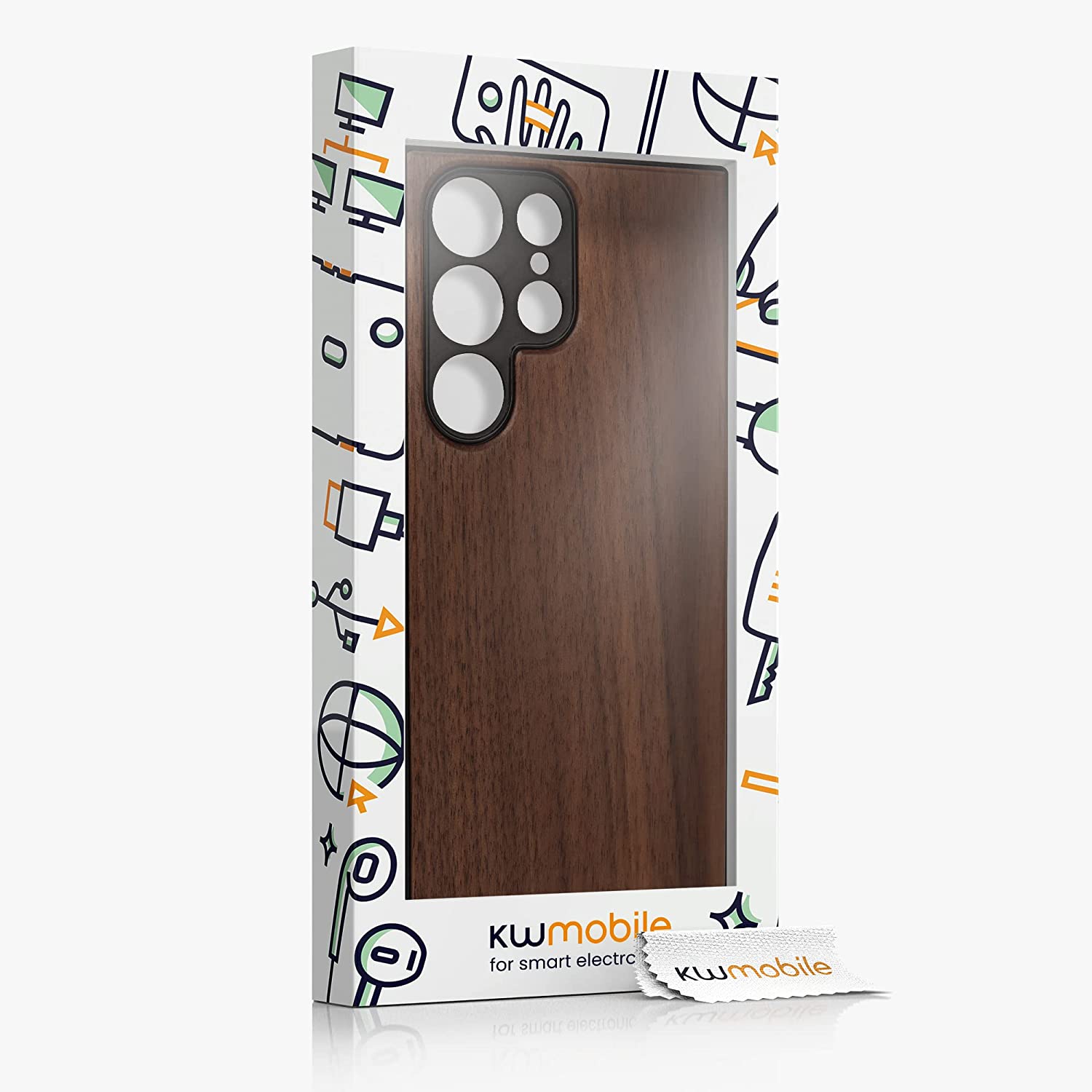 KW Samsung Galaxy S23 Ultra Θήκη από Φυσικό Ξύλο - Dark Brown - 60296.18