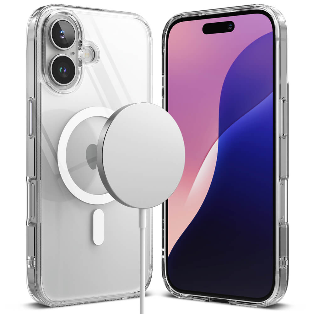 Ringke iPhone 16 Plus Fusion Σκληρή Θήκη με Πλαίσιο Σιλικόνης και MagSafe - Διάφανη