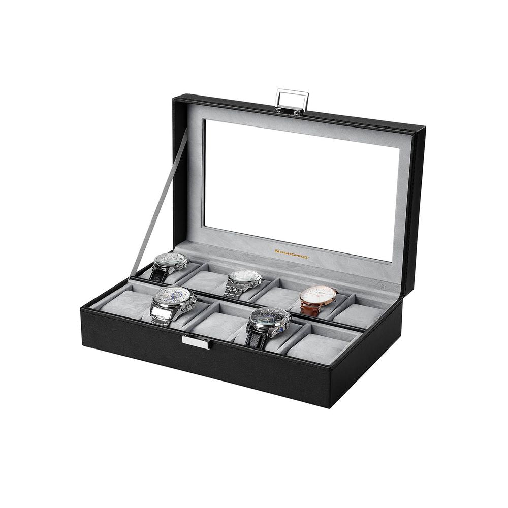 Songmics Θήκη Αποθήκευσης για 11 Ρολόγια - Black - JWB14BK