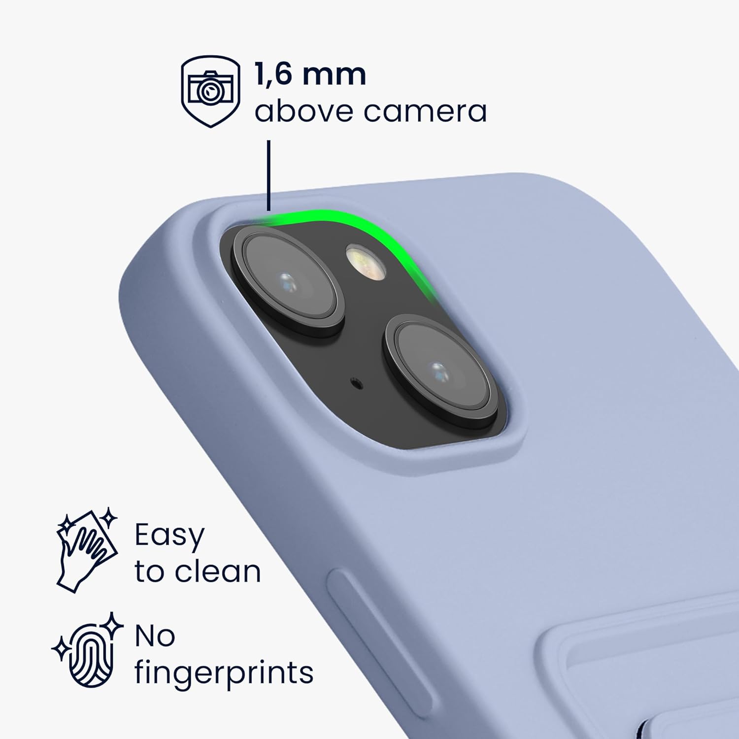 KW iPhone 15 Plus Θήκη Σιλικόνης TPU με Υποδοχή για Κάρτα - Lavender - 62018.108