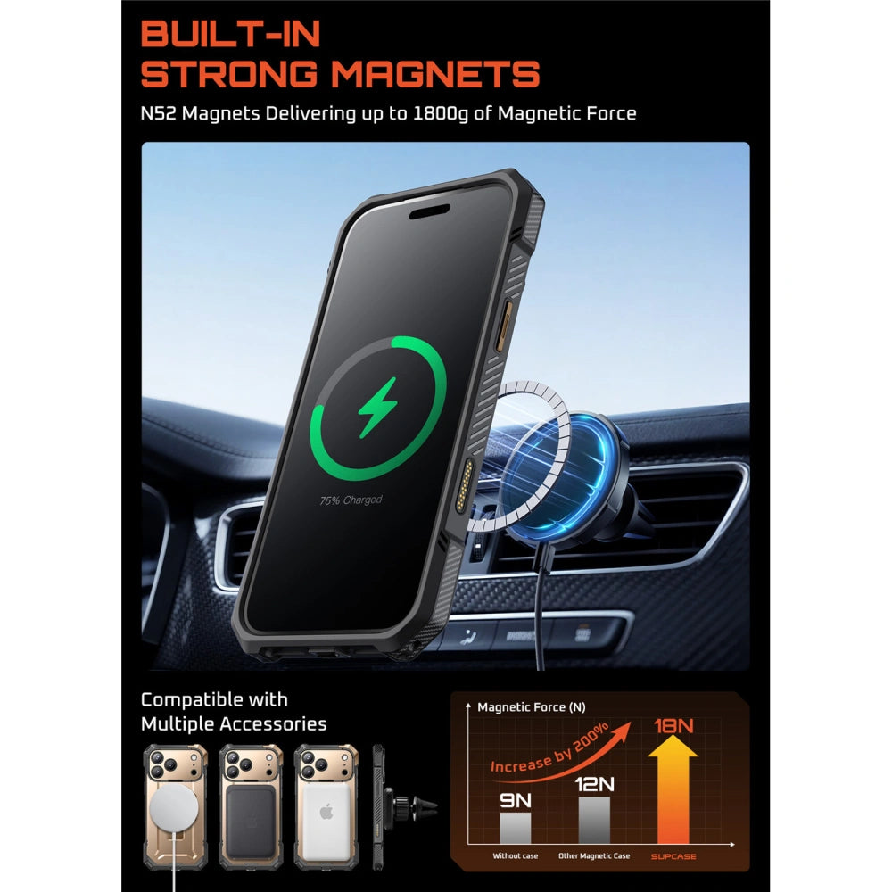 Supcase iPhone 17 Pro - UB Grip Mag - Σκληρή Θήκη με MagSafe και Stand - Desert Gold