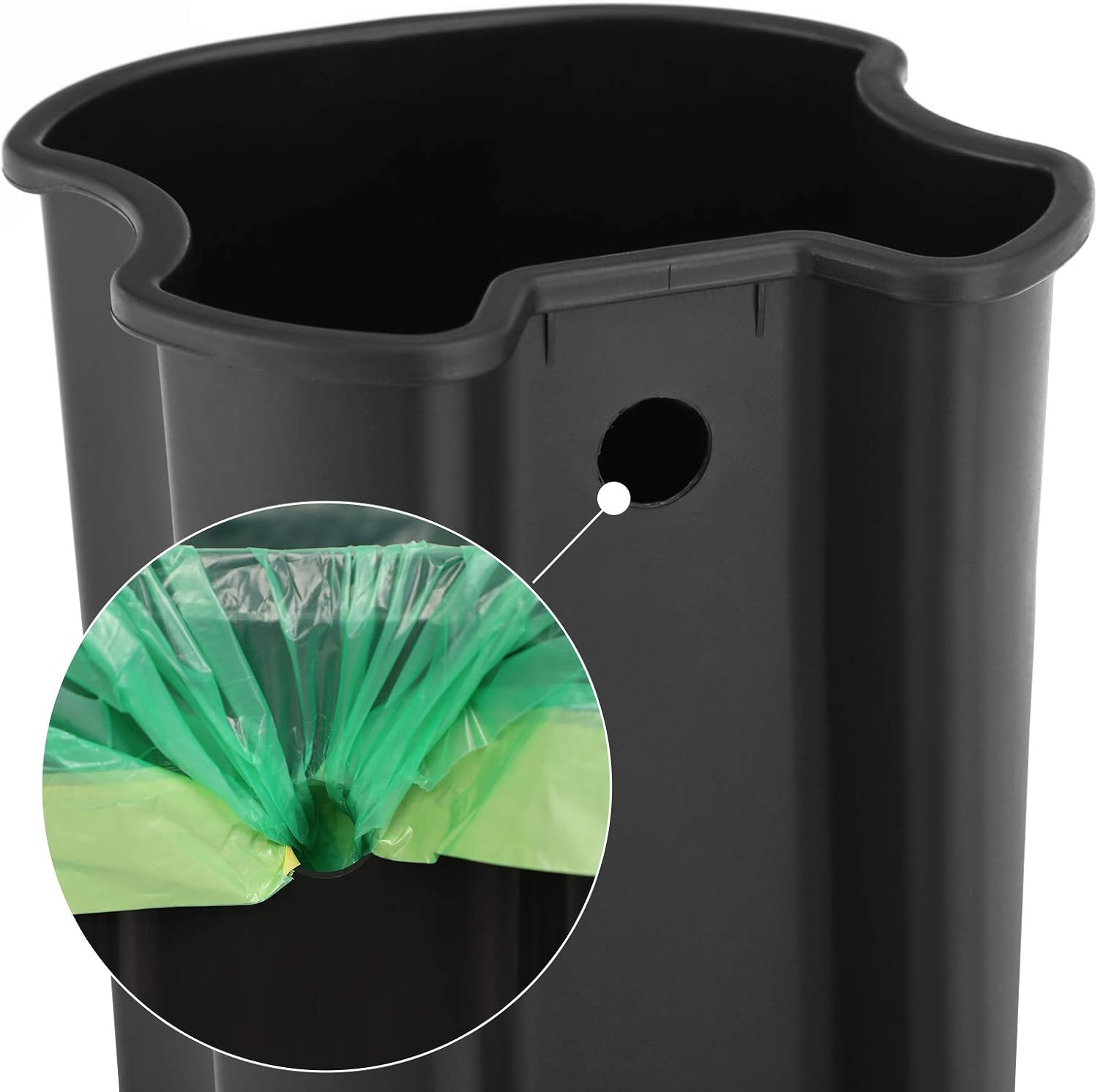 Songmics Κάδος Απορριμμάτων για το Μπάνιο - 5L - Grey / Black - LTB14GS