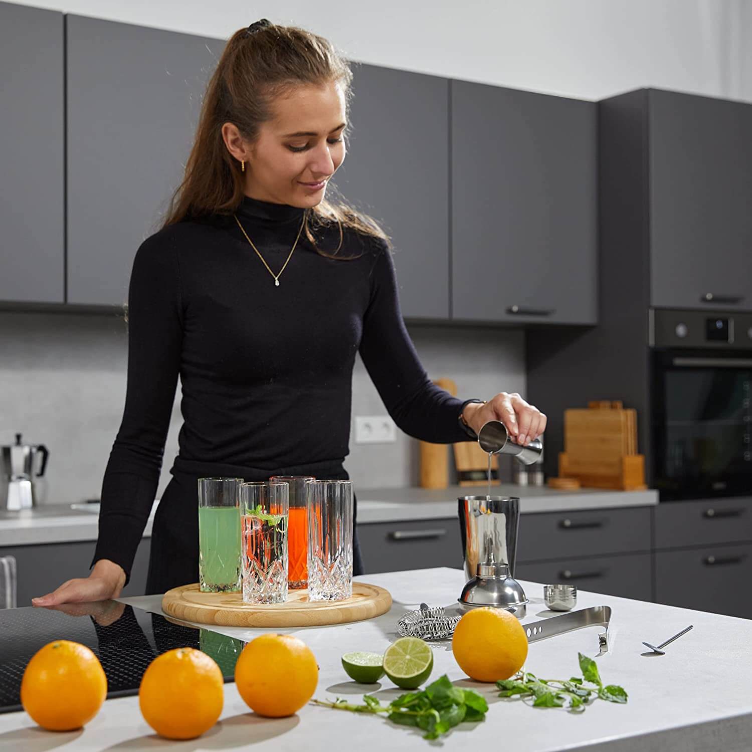 Relaxdays Σετ Κοκτέιλ 5 Τεμαχίων από Ανοξείδωτο Ατσάλι - Silver - 4052025983253