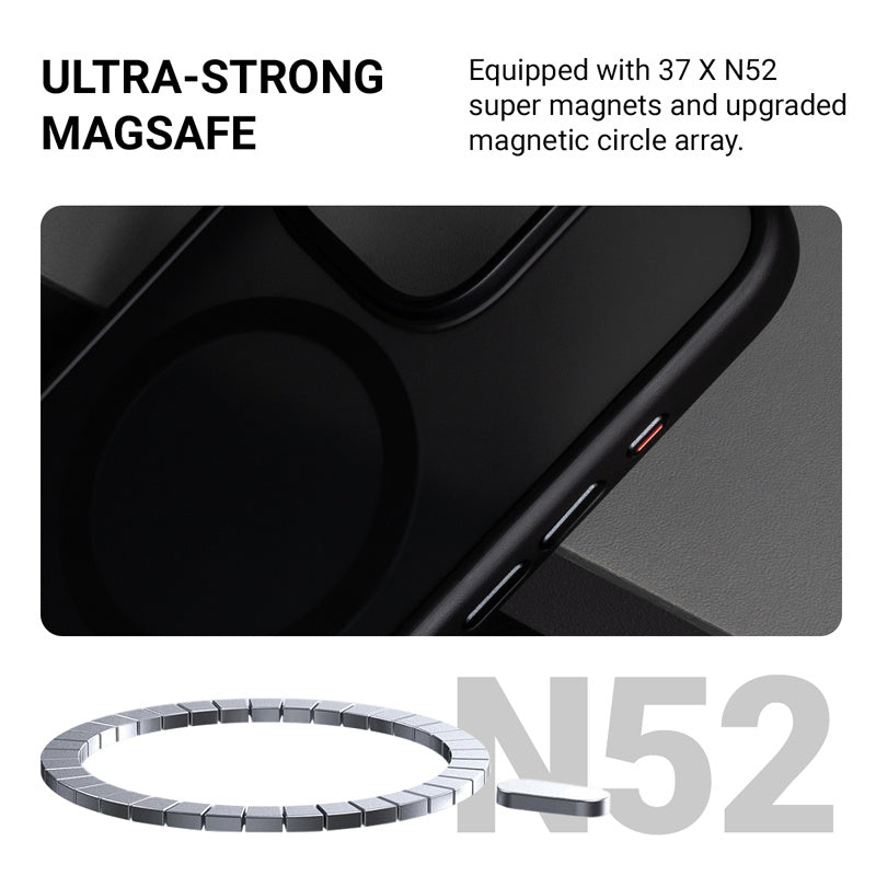 Crong iPhone 15 Plus Hybrid Frost Mag - Σκληρή Θήκη με Πλαίσιο Σιλικόνης και MagSafe - Black