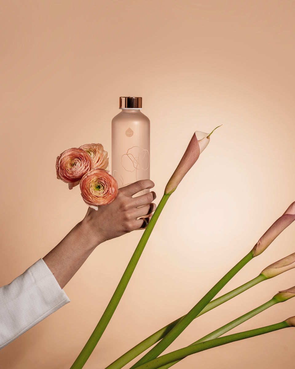 Equa Mismatch Γυάλινο Μπουκάλι Νερού - 750ml - Bloom / Διάφανο