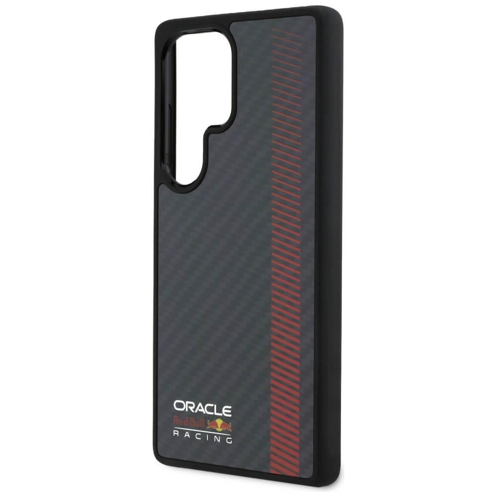 Red Bull Samsung Galaxy S25 Ultra - Real Carbon Fiber Powerbar - MagSafe Σκληρή Θήκη με Πλαίσιο Σιλικόνης - Black - RBHMS25L24CFGSMK