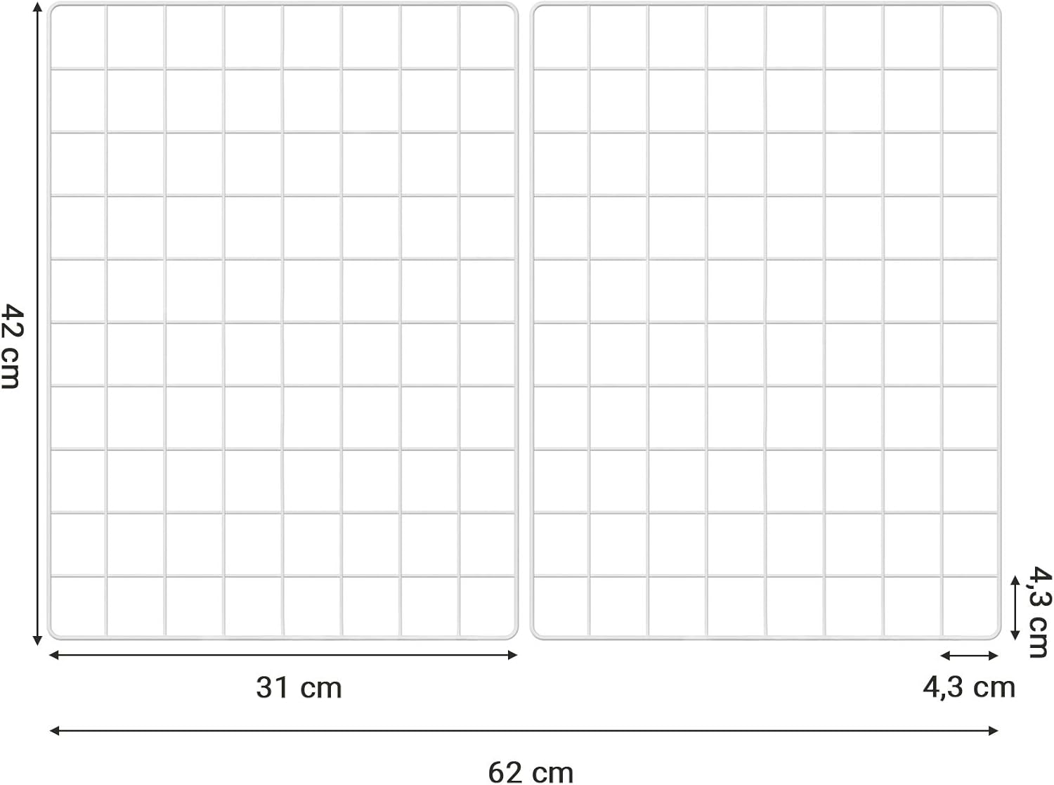 Songmics Σετ με 2 Μεταλλικά Διακοσμητικά Πλέγματα Τοίχου για Φωτογραφίες και Σημειώσεις - White - LPP01W