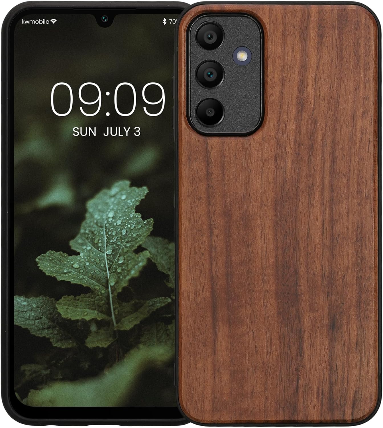 KW Samsung Galaxy A15 4G / A15 5G Θήκη από Φυσικό Ξύλο - Dark Brown