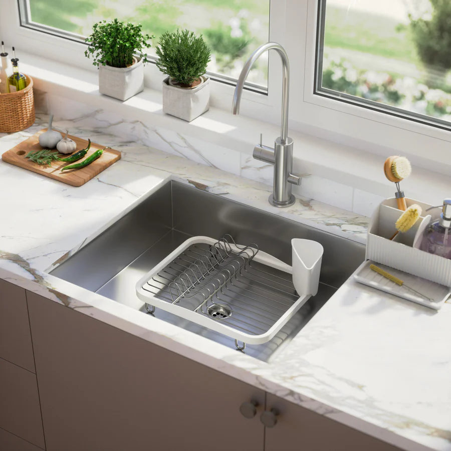 Umbra Sinkin Στεγνωτήριο Πιάτων - Μαχαιροπίρουνων - White / Nickel