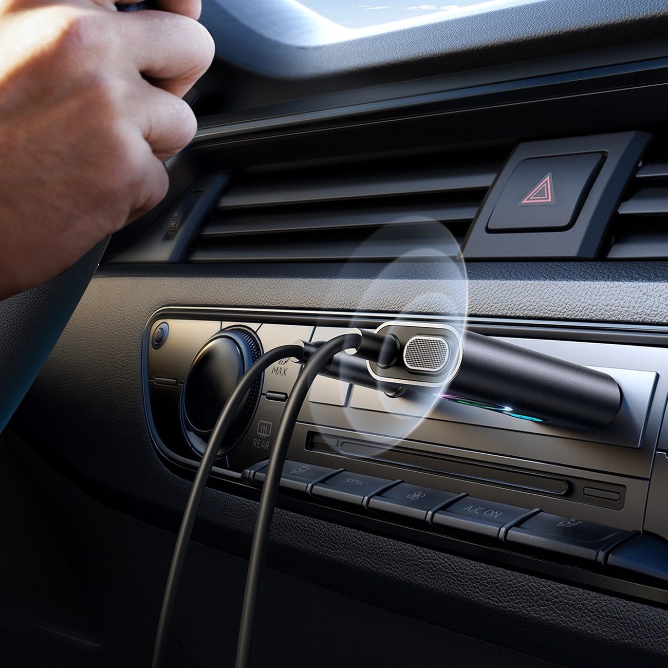 Joyroom JR - CB7 Bluetooth AUX Receiver για Αναπαραγωγή Μουσικής / Κλήσεις στο Αυτοκίνητο - Grey