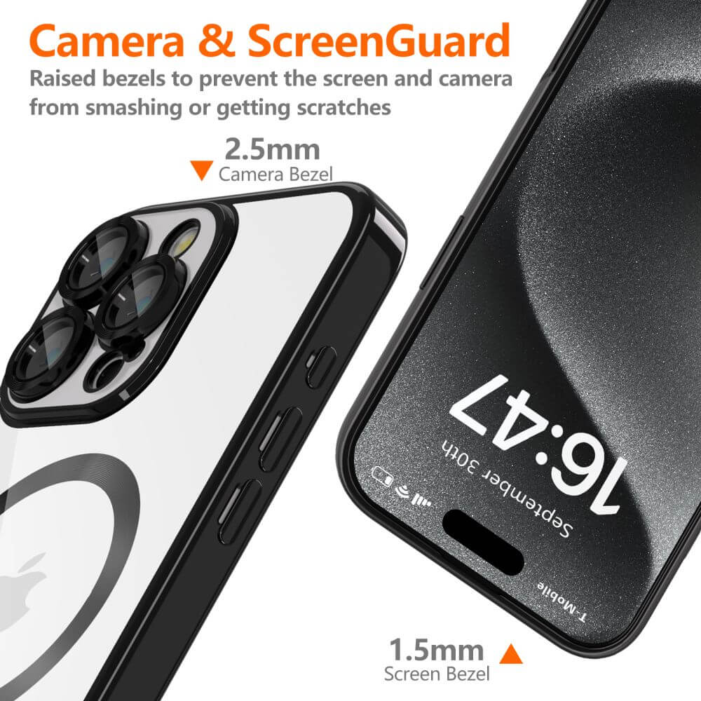 Tech-Protect iPhone 16 Pro Max MagFlex Θήκη Σιλικόνης TPU με MagSafe - Διάφανη / Shiny Black