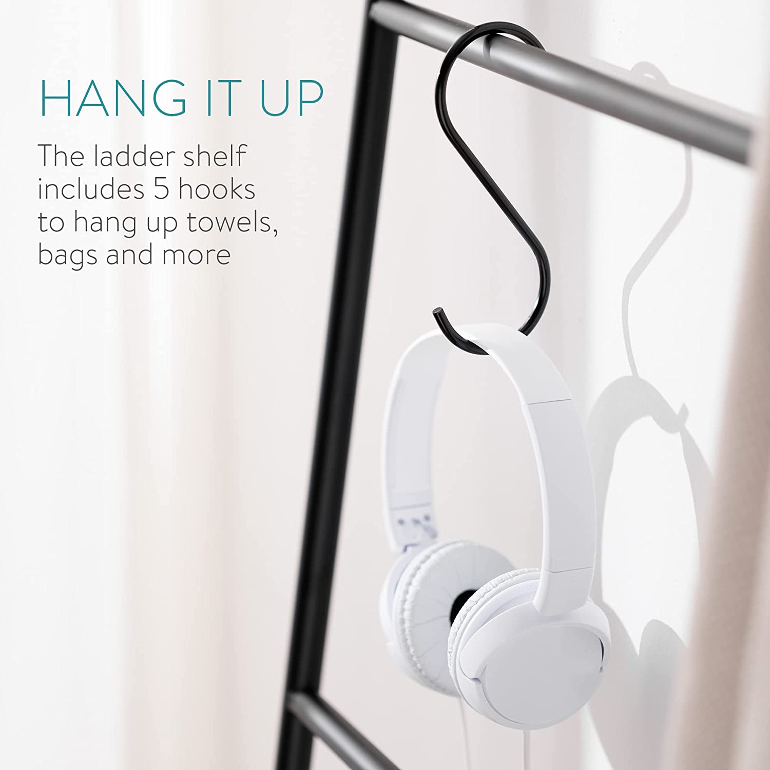 Navaris Μεταλλική Σκάλα / Βάση Στήριξης για Πετσέτες - Black - 53497.01