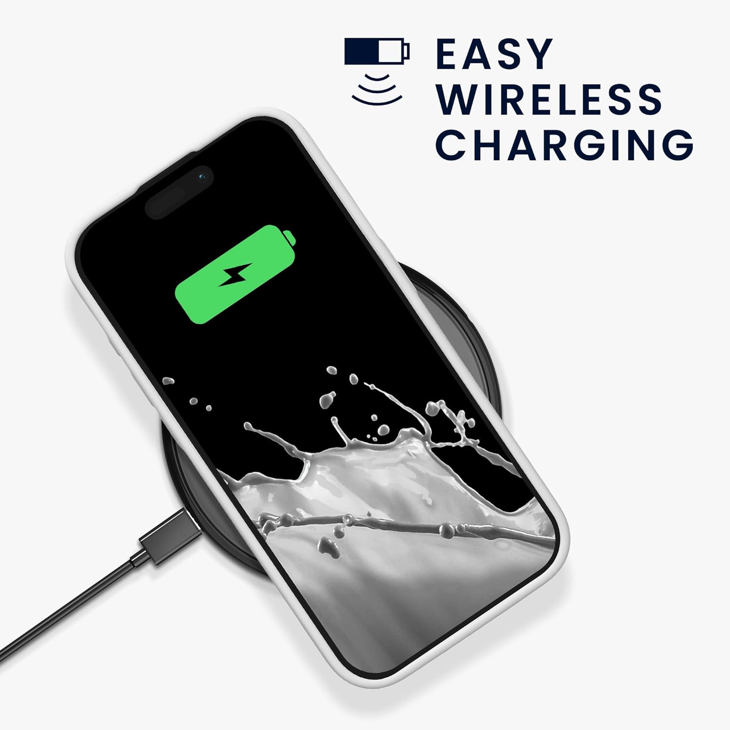 KW iPhone 15 Pro Θήκη Σιλικόνης Rubberized TPU - White