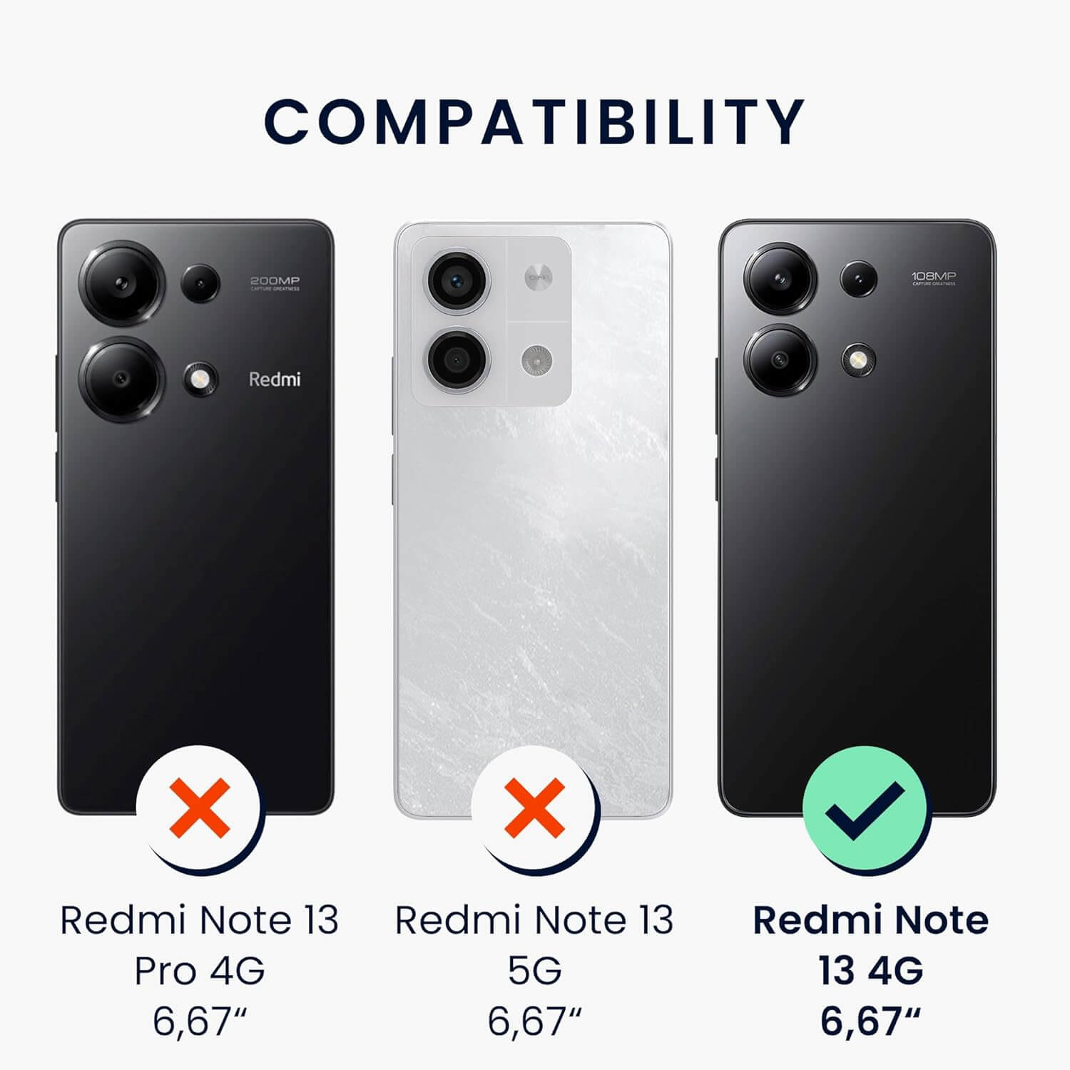 KW Xiaomi Redmi Note 13 4G Θήκη από Φυσικό Ξύλο και Carbon - Black / Dark Brown