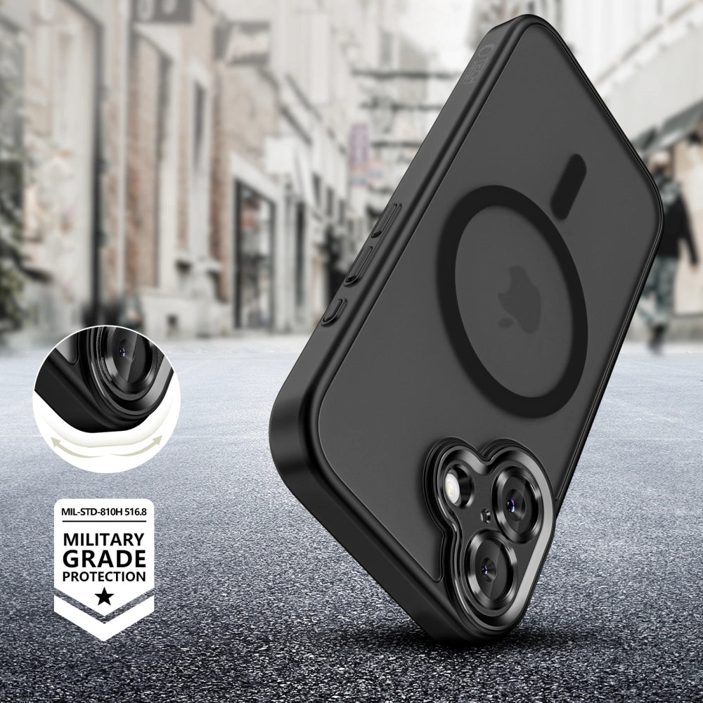 Tech-Protect iPhone 17 - MagCam MagSafe - Σκληρή Θήκη με Πλαίσιο Σιλικόνης και Προστασία Κάμερας - Matte Black