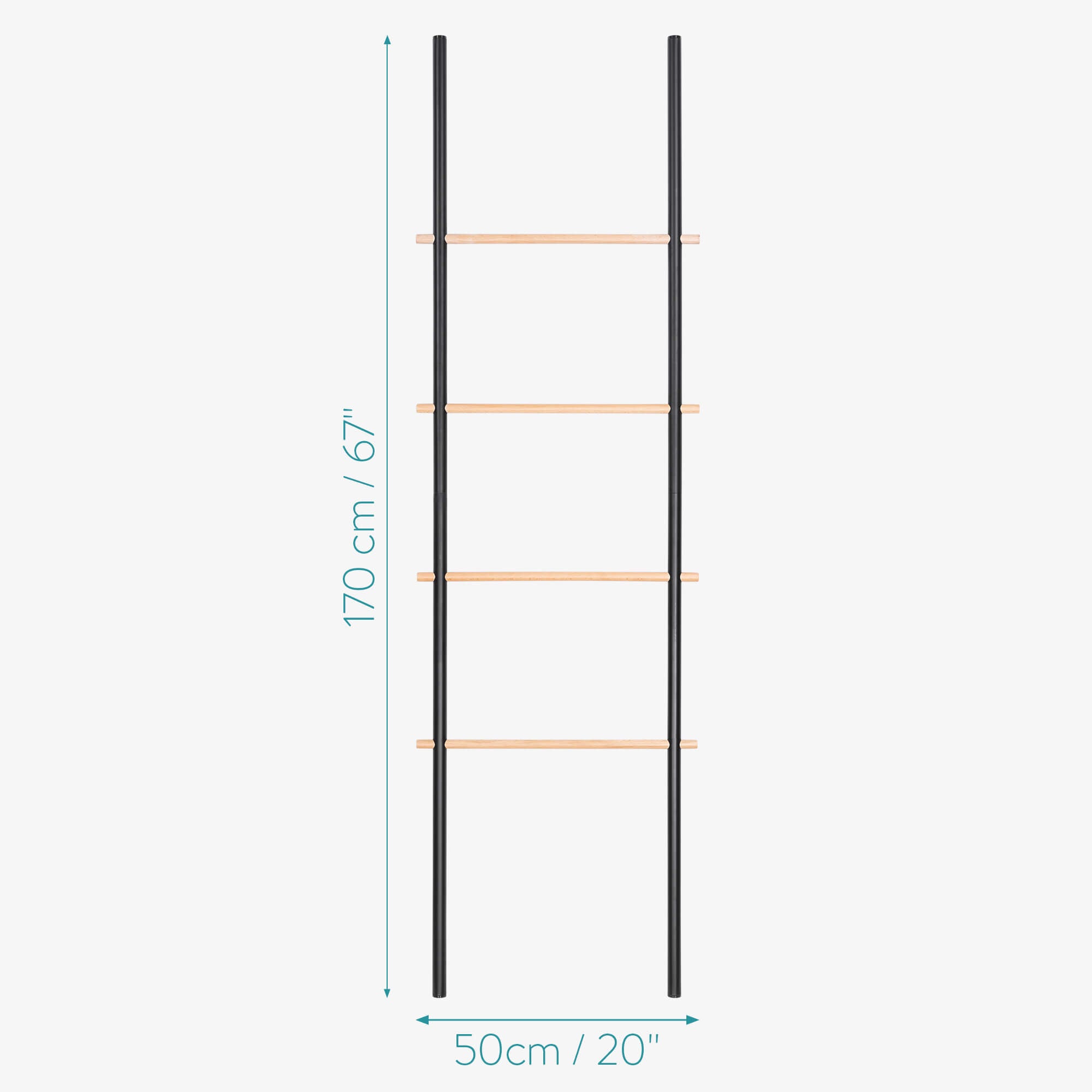 Navaris Σκάλα / Βάση Στήριξης για Πετσέτες από Σίδερο και Ξύλο - Black - 55219.01