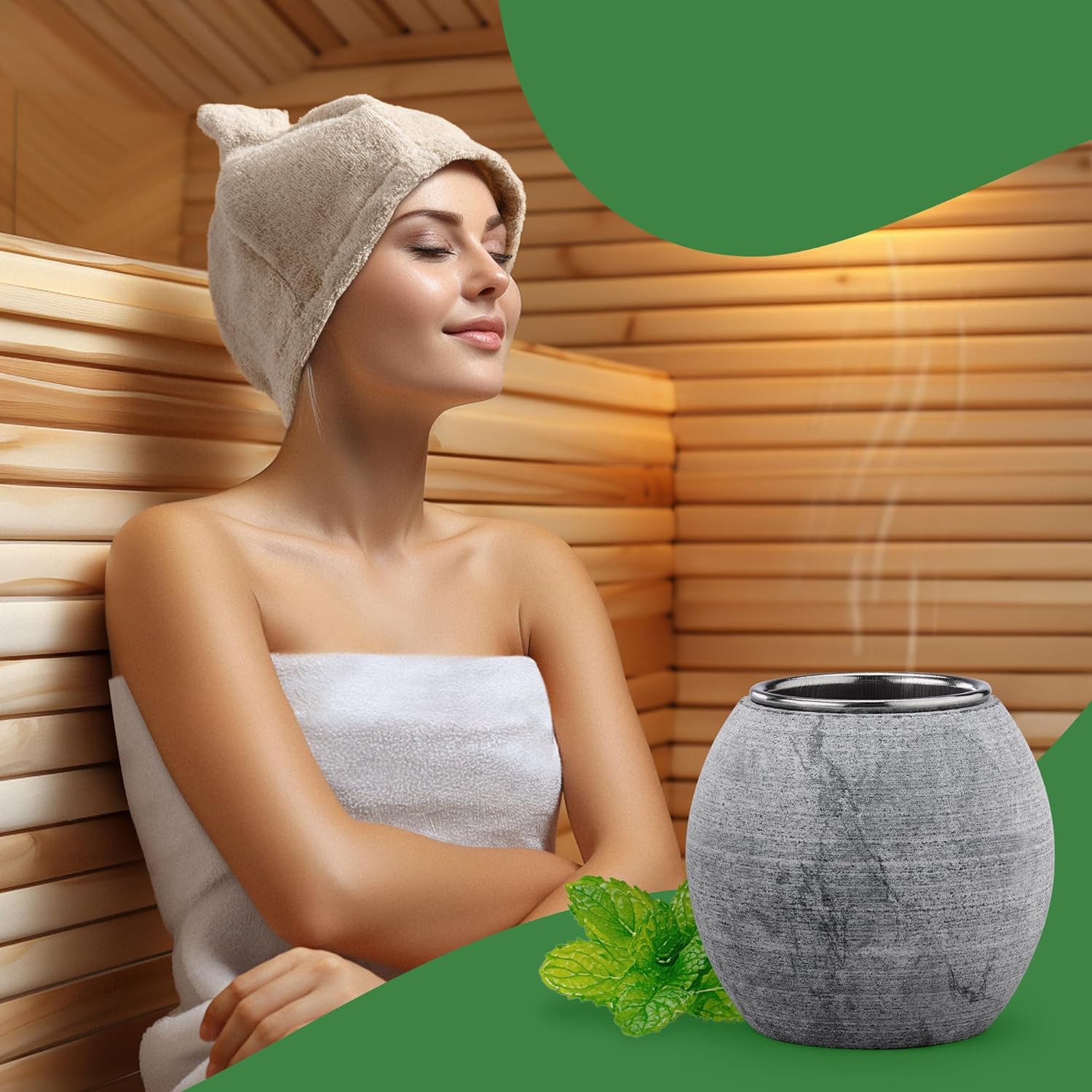 Navaris Πέτρινο Μπολ Αρωματοθεραπείας Σάουνας - Grey - 61164.01