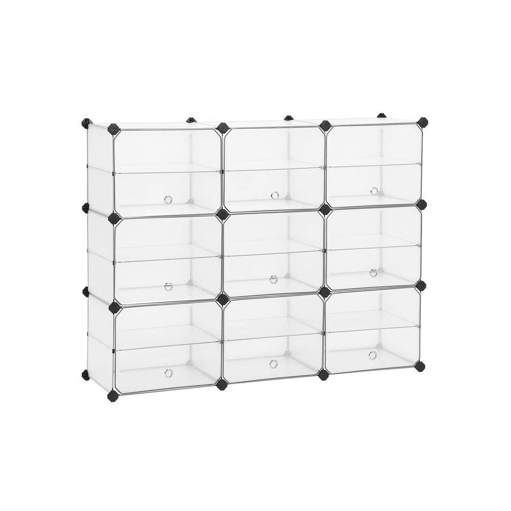 Songmics Πλαστική Mονάδα Aποθήκευσης με 9 Κουτιά - White - LPC502W