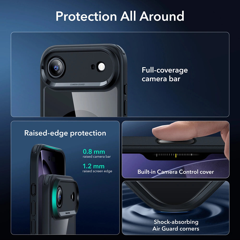 ESR iPhone Air - Σετ με Classic Hybrid MagSafe Σκληρή Θήκη με Πλαίσιο Σιλικόνης και Αντιχαρακτικό Γυαλί Οθόνης - Διάφανη / Black