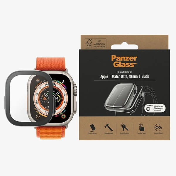 PanzerGlass Θήκη Apple Watch Ultra (1/2/3) - 49mm - Full Body με Προστασία Οθόνης - Black