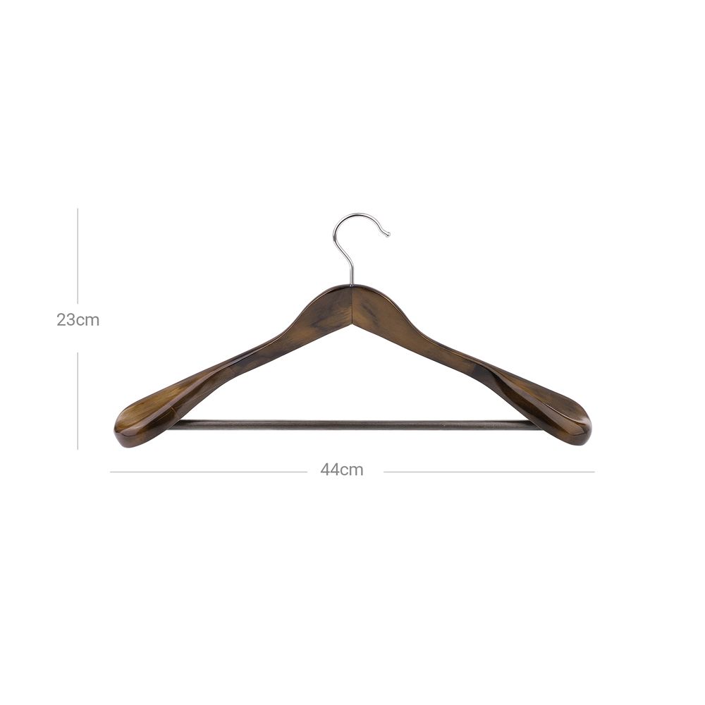 Songmics Σετ με 6 Ξύλινες Κρεμάστρες Ρούχων - Dark Walnut - CRSH06V