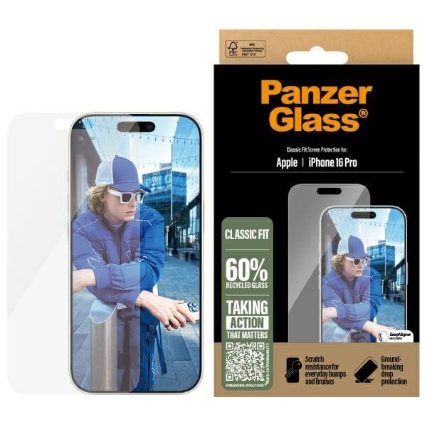 PanzerGlass iPhone 16 Pro Classic Fit Αντιχαρακτικό Γυαλί Οθόνης - Διάφανο